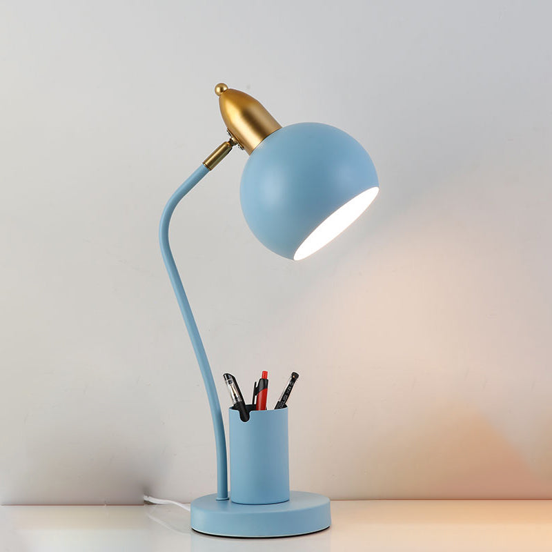 Ciotola 1 lampada da tavolo leggera lampade da tavolo notturno in metallo contemporaneo per sala da studio