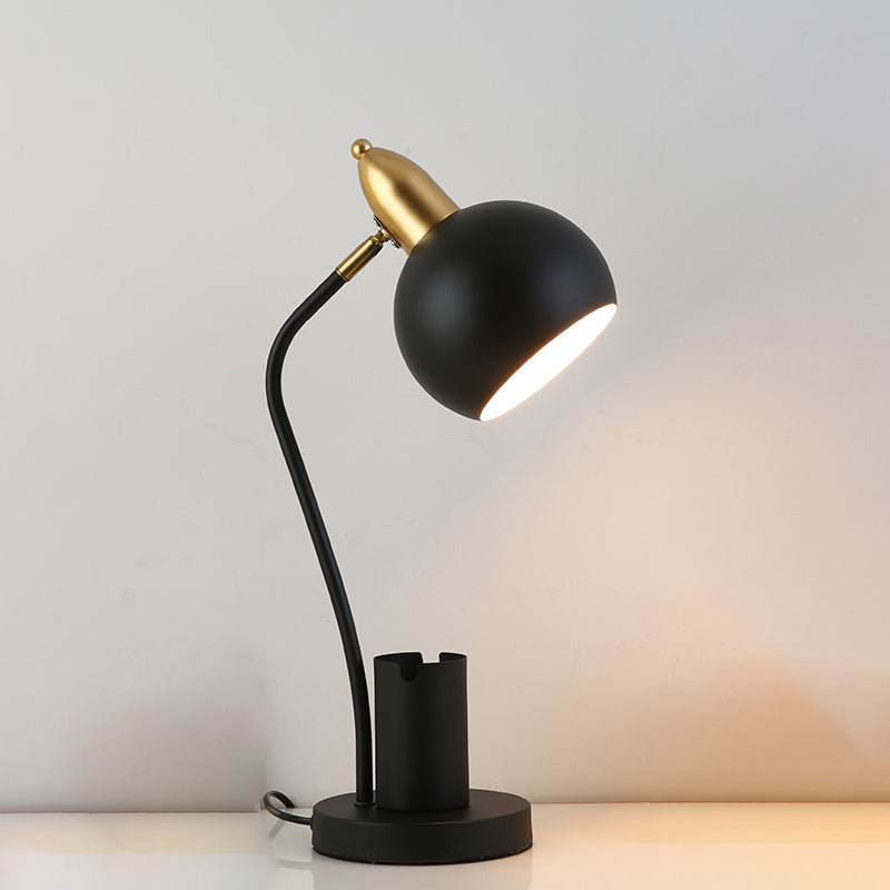 Ciotola 1 lampada da tavolo leggera lampade da tavolo notturno in metallo contemporaneo per sala da studio