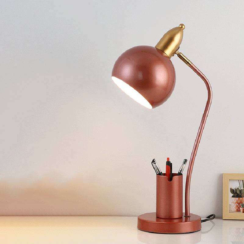 Ciotola 1 lampada da tavolo leggera lampade da tavolo notturno in metallo contemporaneo per sala da studio