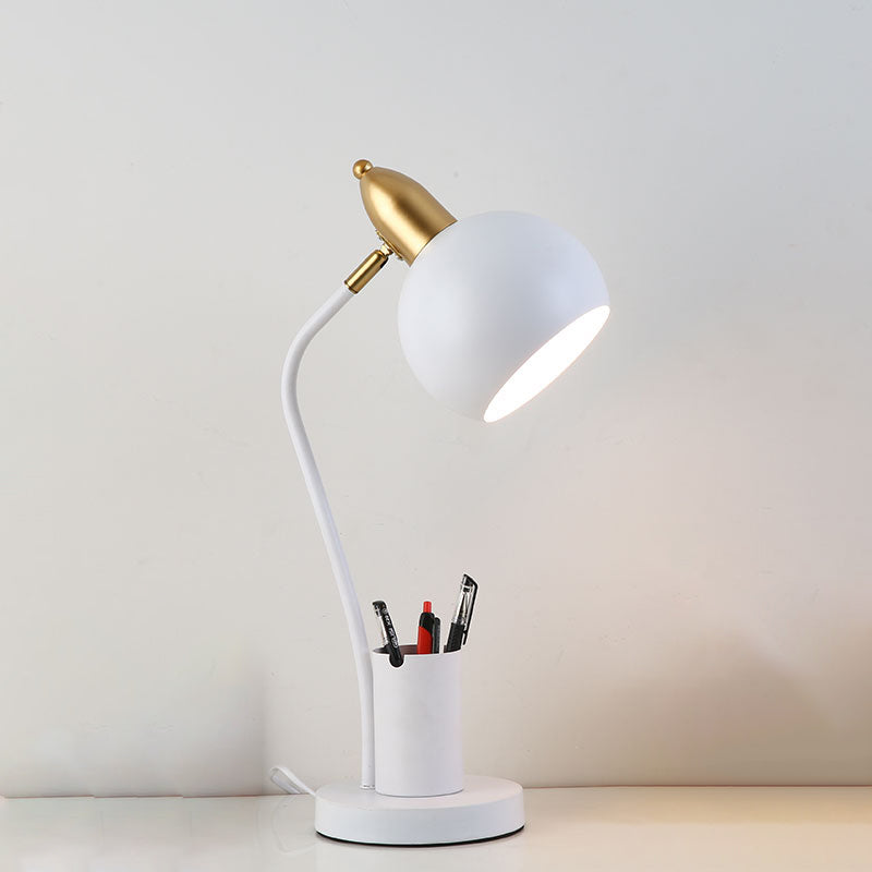 Ciotola 1 lampada da tavolo leggera lampade da tavolo notturno in metallo contemporaneo per sala da studio