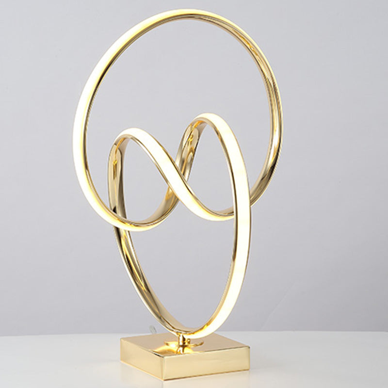 Linear 1 Light Table Lamp Contemporary Metal Night Table Lamps in Gold