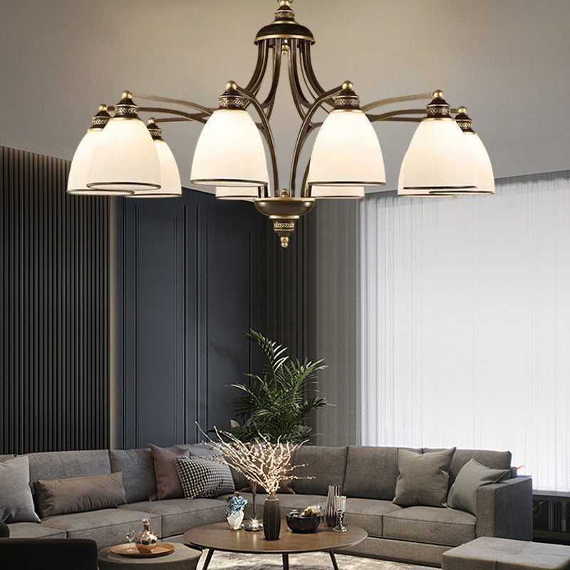 Multi Light Bowl Branch Hanging Lights Modern Style Glass Hanging Lighting for Living Room
