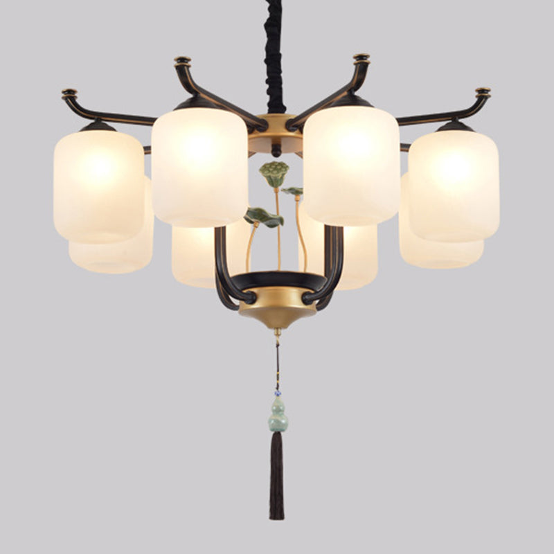 Multi -licht cilindrische tak hangende lichten moderne stijl glashangende verlichting