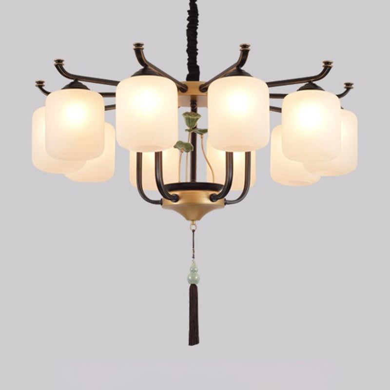 Multi -licht cilindrische tak hangende lichten moderne stijl glashangende verlichting