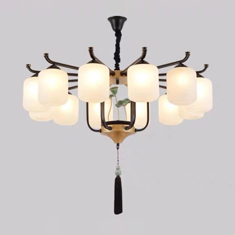 Multi -licht cilindrische tak hangende lichten moderne stijl glashangende verlichting