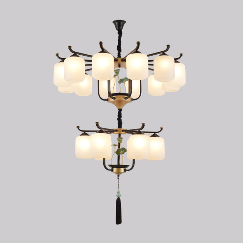 Multi -licht cilindrische tak hangende lichten moderne stijl glashangende verlichting