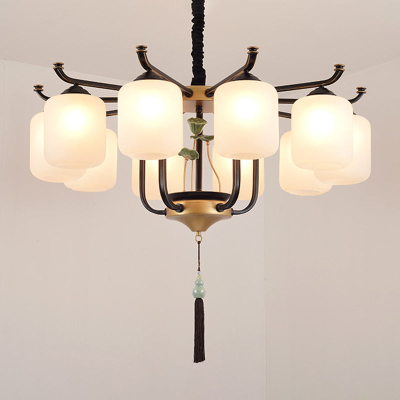 Multi -licht cilindrische tak hangende lichten moderne stijl glashangende verlichting