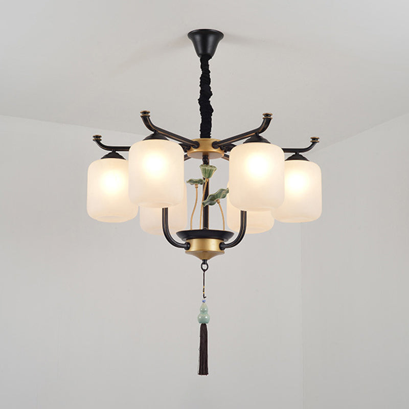 Multi -licht cilindrische tak hangende lichten moderne stijl glashangende verlichting