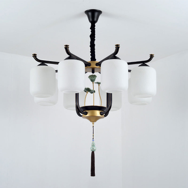 Multi -licht cilindrische tak hangende lichten moderne stijl glashangende verlichting