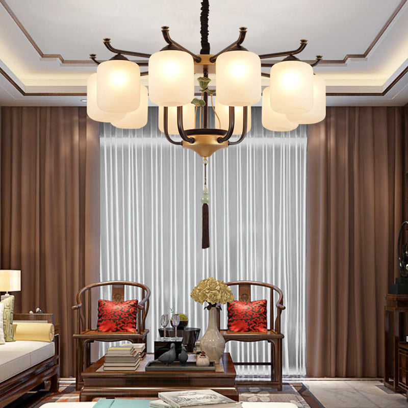 Multi Light Cylindrical Branch Hanging Lights Modern Style Glass Hanging Lighting