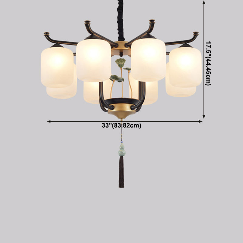 Multi -licht cilindrische tak hangende lichten moderne stijl glashangende verlichting