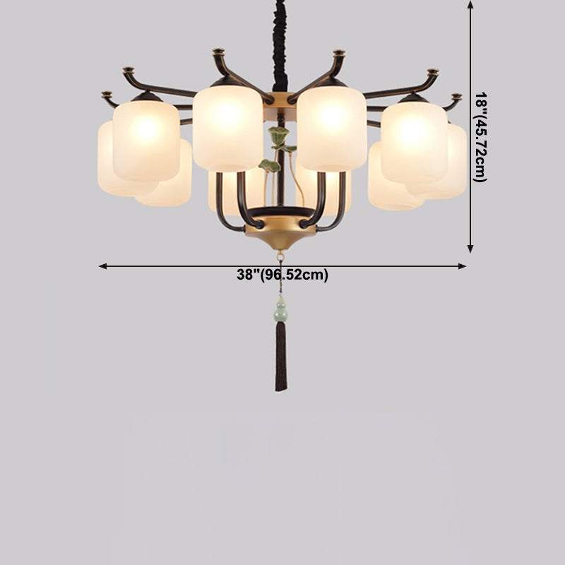 Multi -licht cilindrische tak hangende lichten moderne stijl glashangende verlichting