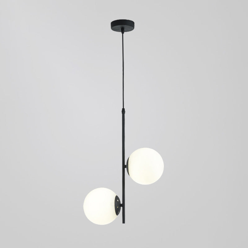 2 Light Spherical Branch Hanging Lights Modern Style Glass Hanging Lighting for Bedroom