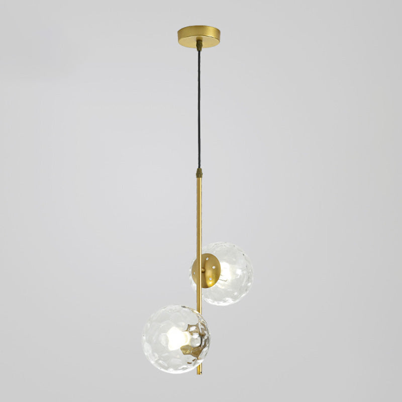 2 Lichte bolvormige tak Hangende lichten Moderne stijl Glazen hangende verlichting voor slaapkamer