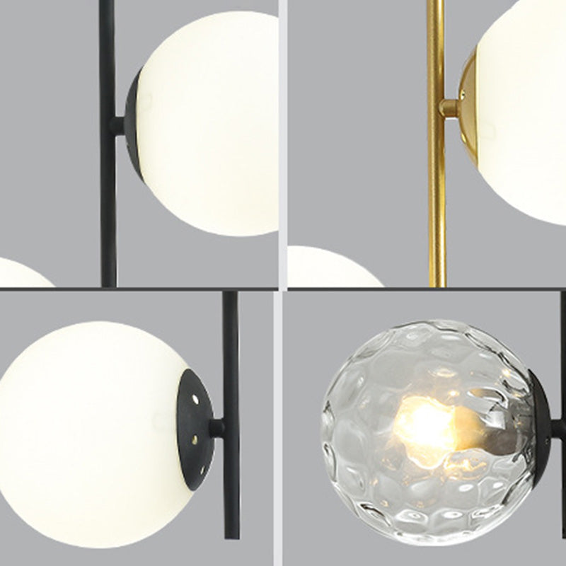 2 Lichte bolvormige tak Hangende lichten Moderne stijl Glazen hangende verlichting voor slaapkamer