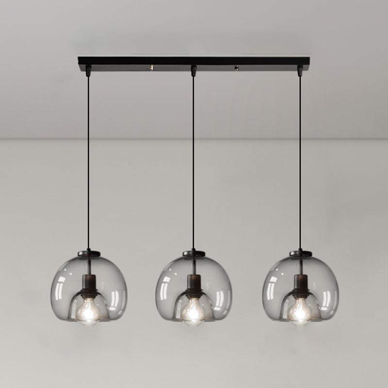 Glazen zwarthangende lamp in moderne artistieke stijl Iron Globe Hanglamp voor eetkamer