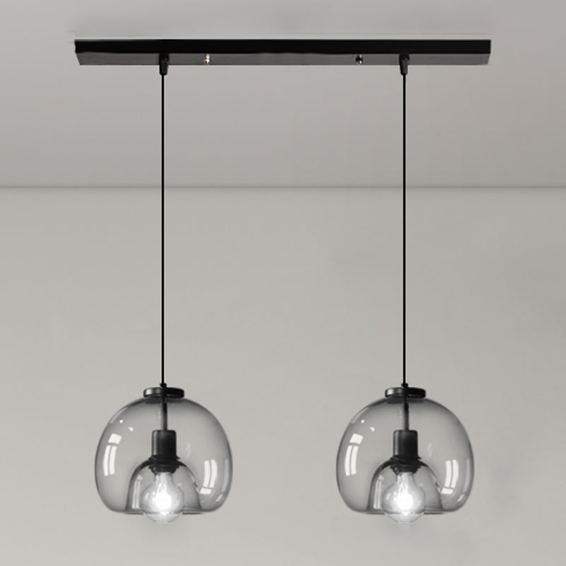 Glazen zwarthangende lamp in moderne artistieke stijl Iron Globe Hanglamp voor eetkamer