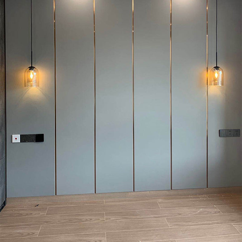 Lampe suspendue à la cloche artistique moderne avec une teinte en verre double en verre