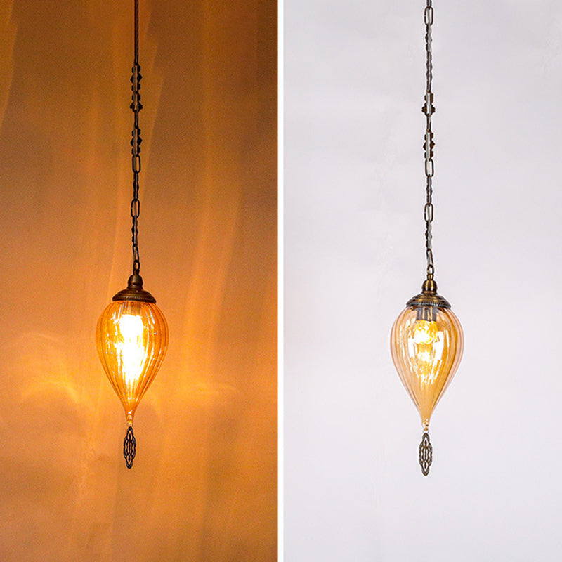 Lampada a sospensione in vetro in vetro in stile industriale in tela lacrima per soggiorno per soggiorno