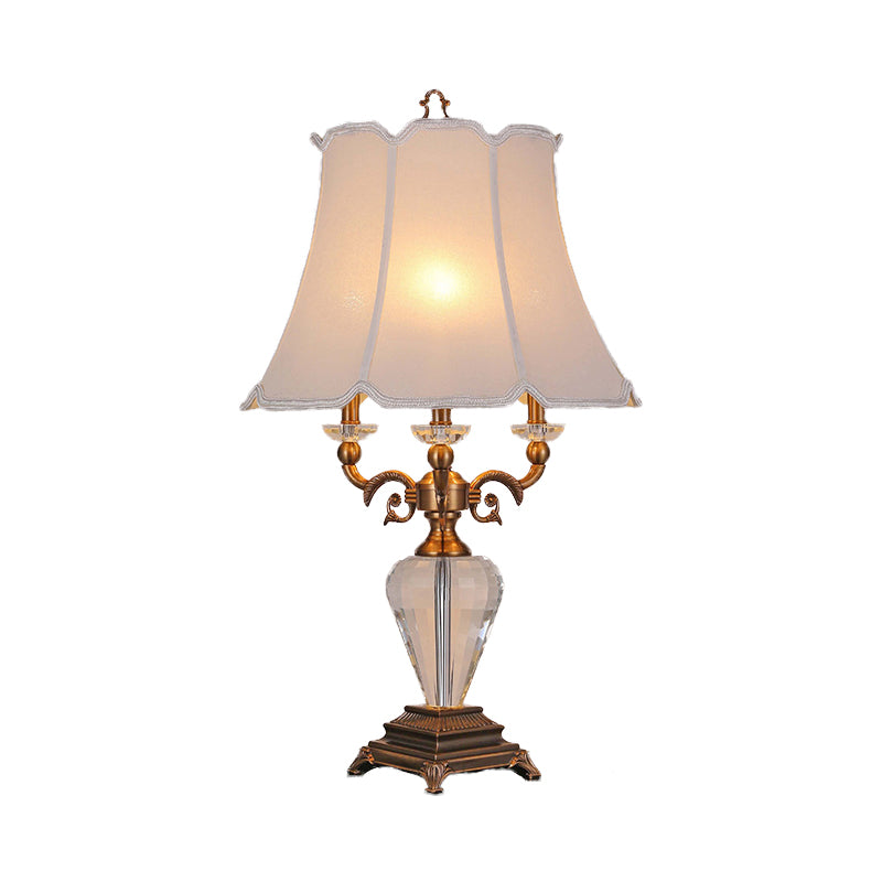 1 lampe de vie de salon de tête Lumière de lecture blanche moderne avec une nuance de tissu fustile