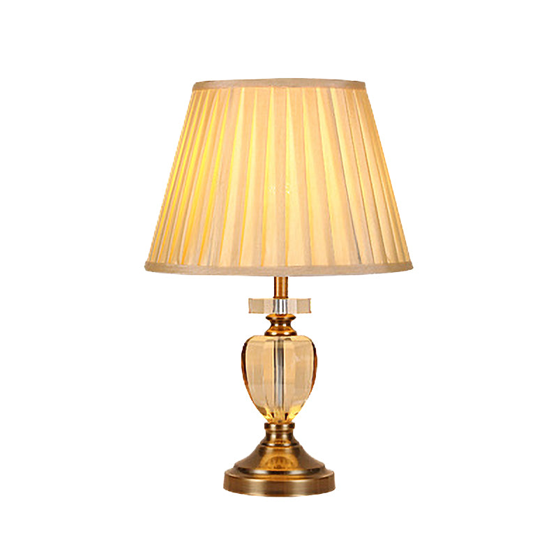 Éclairage de travail en forme d'urne, petite lampe de bureau en cristal taillé à la main, 1 ampoule, modernisme, doré