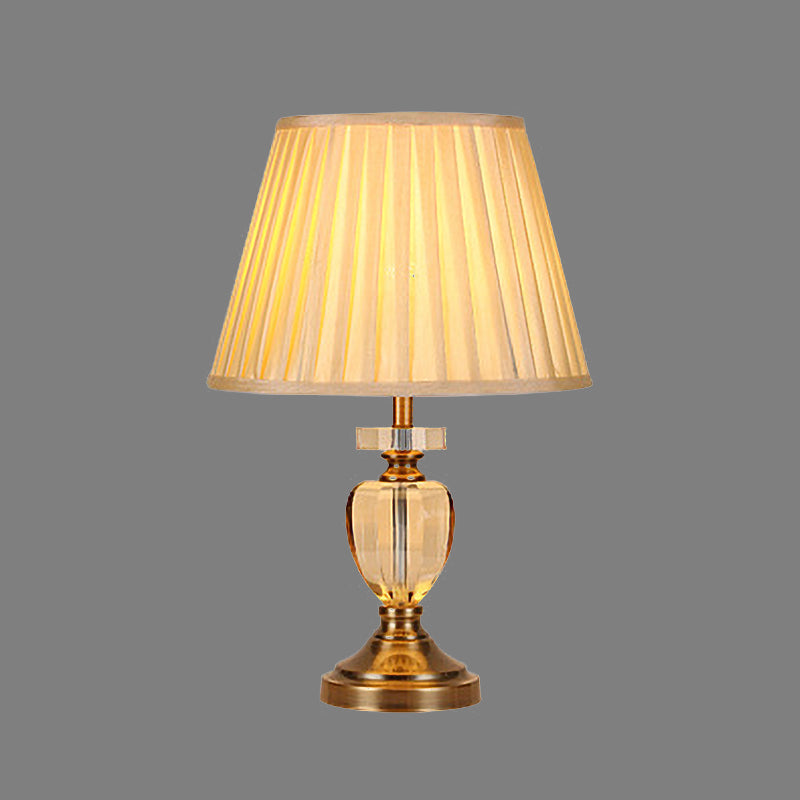 Éclairage de travail en forme d'urne, petite lampe de bureau en cristal taillé à la main, 1 ampoule, modernisme, doré