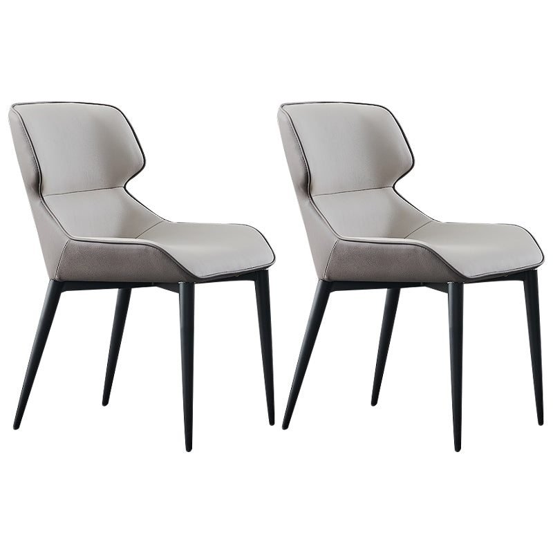 Accueil Chaises de salle à manger rembourrées sans accoudoirs Chaises d'appoint avec pieds en métal (Ensemble de 2)