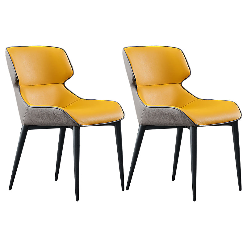 Accueil Chaises de salle à manger rembourrées sans accoudoirs Chaises d'appoint avec pieds en métal (Ensemble de 2)