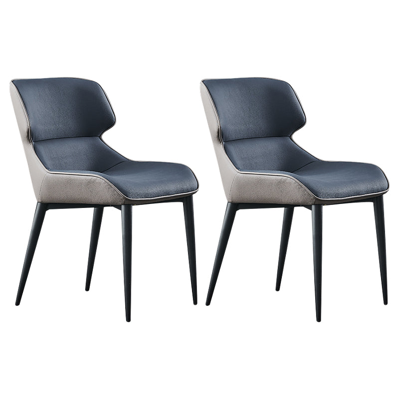 Accueil Chaises de salle à manger rembourrées sans accoudoirs Chaises d'appoint avec pieds en métal (Ensemble de 2)