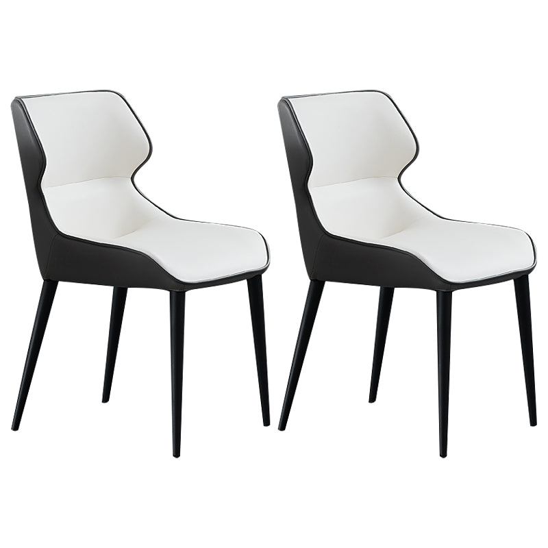 Accueil Chaises de salle à manger rembourrées sans accoudoirs Chaises d'appoint avec pieds en métal (Ensemble de 2)