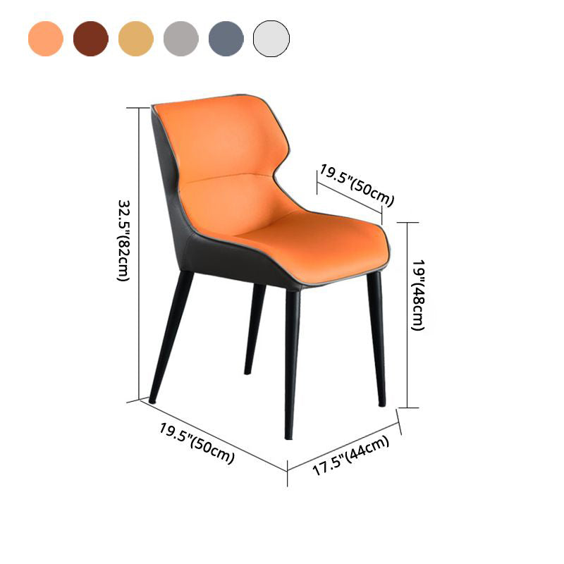 Sillas de comedor tapizadas para el hogar, sillas laterales con patas de metal (juego de 2)