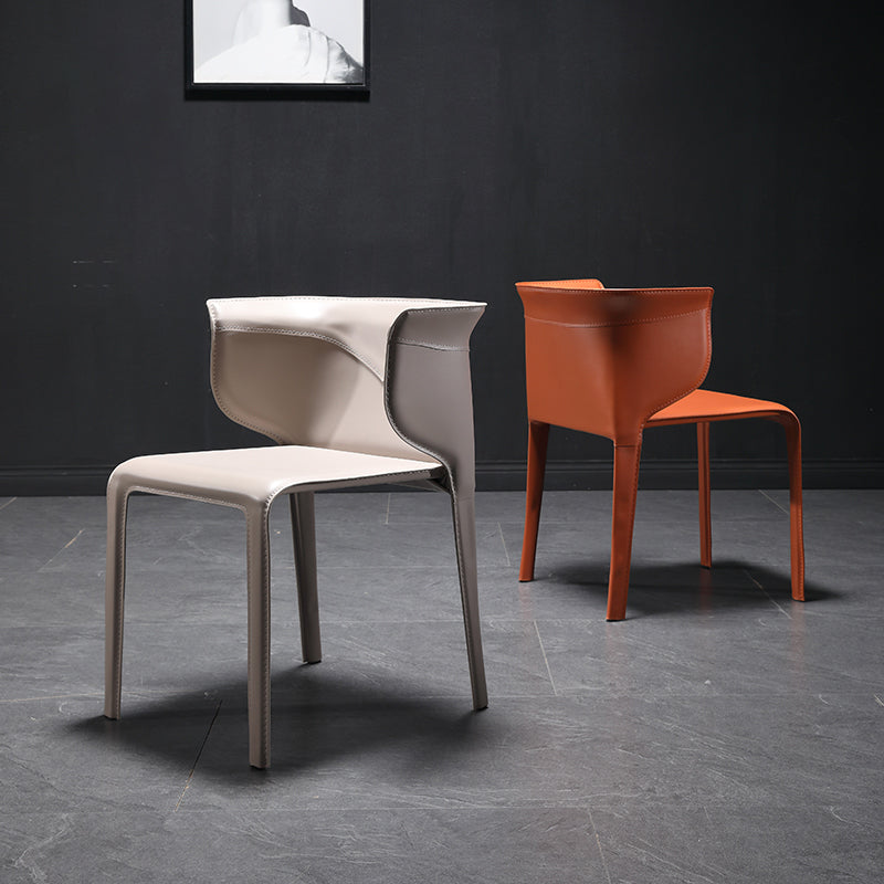 Designer Style Dining Arm Chair Matte Finish Wingback Single Dining Chair