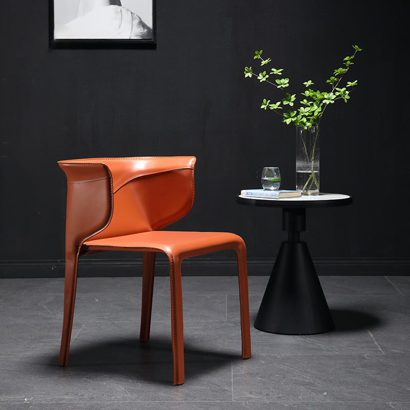 Designer Style Dining Arm Chair Matte Finish Wingback Single Dining Chair
