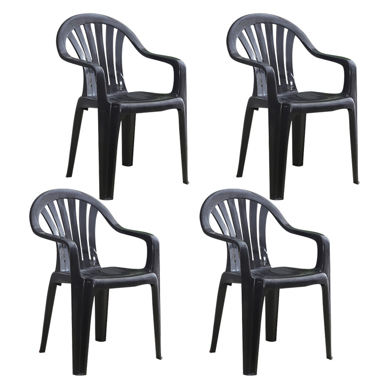 Silla lateral de plástico contemporánea con respaldo Windsor, silla lateral apilable para uso doméstico