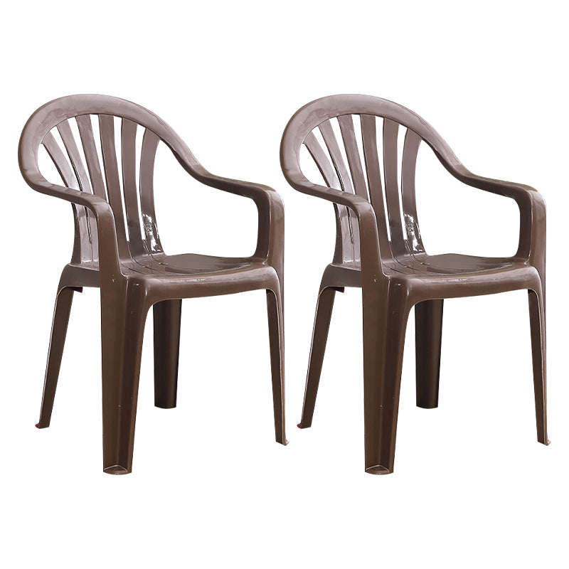 Silla lateral de plástico contemporánea con respaldo Windsor, silla lateral apilable para uso doméstico