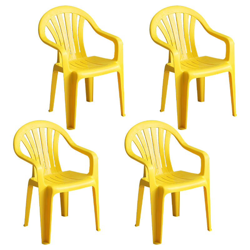 Silla lateral de plástico contemporánea con respaldo Windsor, silla lateral apilable para uso doméstico