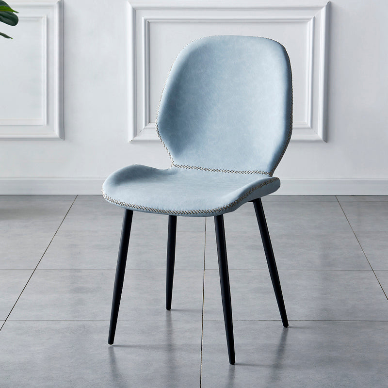La salle à manger contemporaine en métal préside les chaises de salle à manger sans bras en cuir d'unité centrale