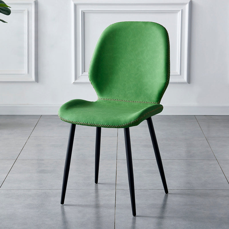 La salle à manger contemporaine en métal préside les chaises de salle à manger sans bras en cuir d'unité centrale