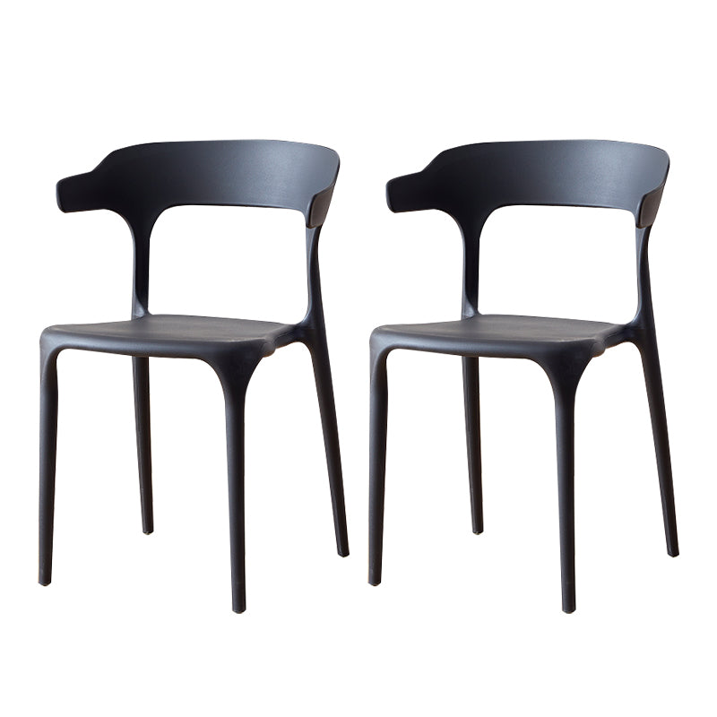 Chaises de salle à manger sans bras en plastique scandinave, chaise latérale de salle à manger empilable