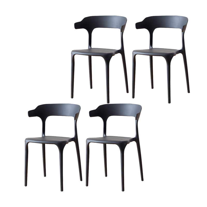Sillas de comedor plásticas escandinavas sin brazos apilables que cenan la silla lateral
