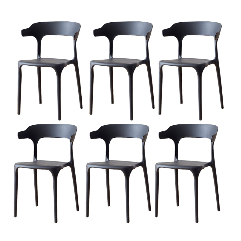 Sillas de comedor plásticas escandinavas sin brazos apilables que cenan la silla lateral