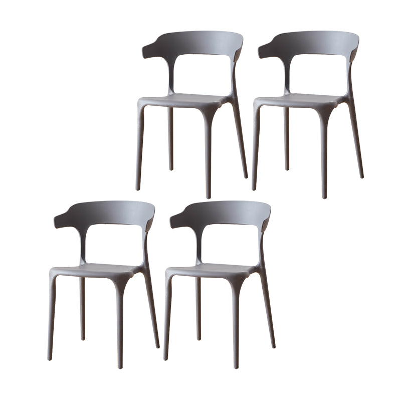 Sillas de comedor plásticas escandinavas sin brazos apilables que cenan la silla lateral