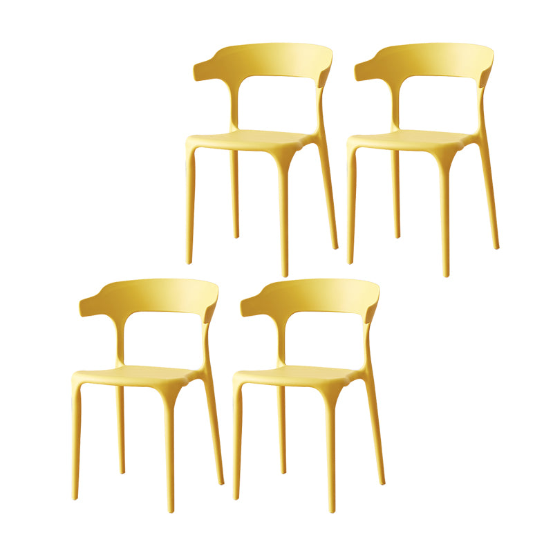 Sillas de comedor plásticas escandinavas sin brazos apilables que cenan la silla lateral