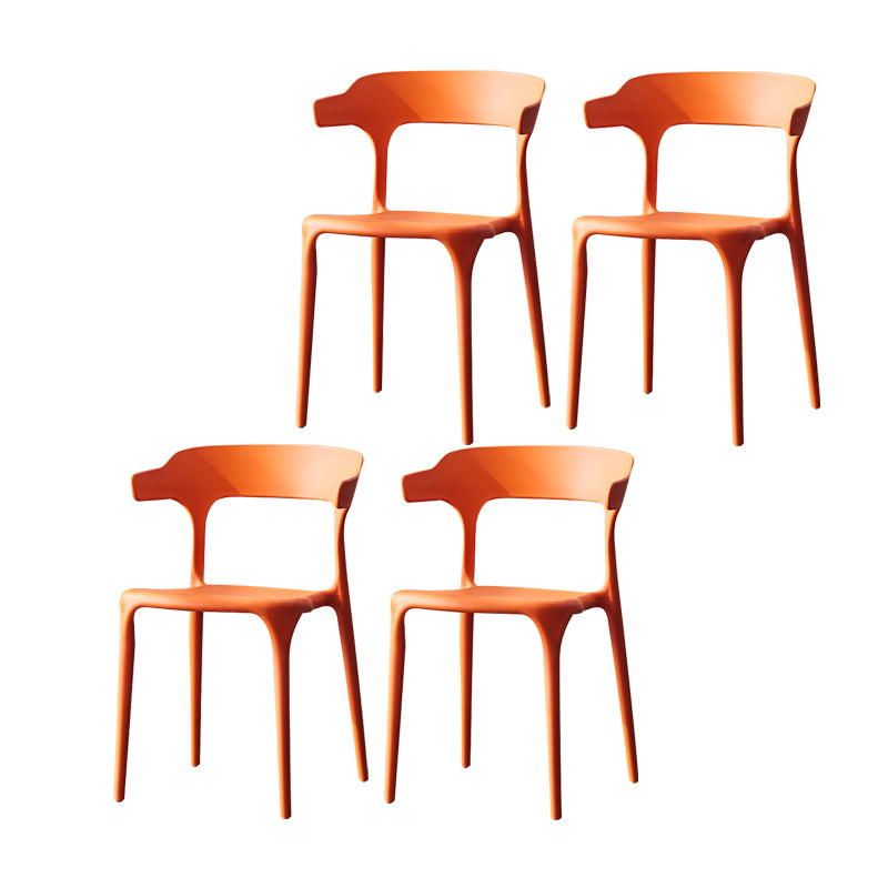 Sillas de comedor plásticas escandinavas sin brazos apilables que cenan la silla lateral