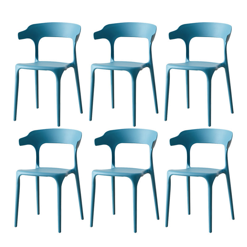 Sillas de comedor plásticas escandinavas sin brazos apilables que cenan la silla lateral