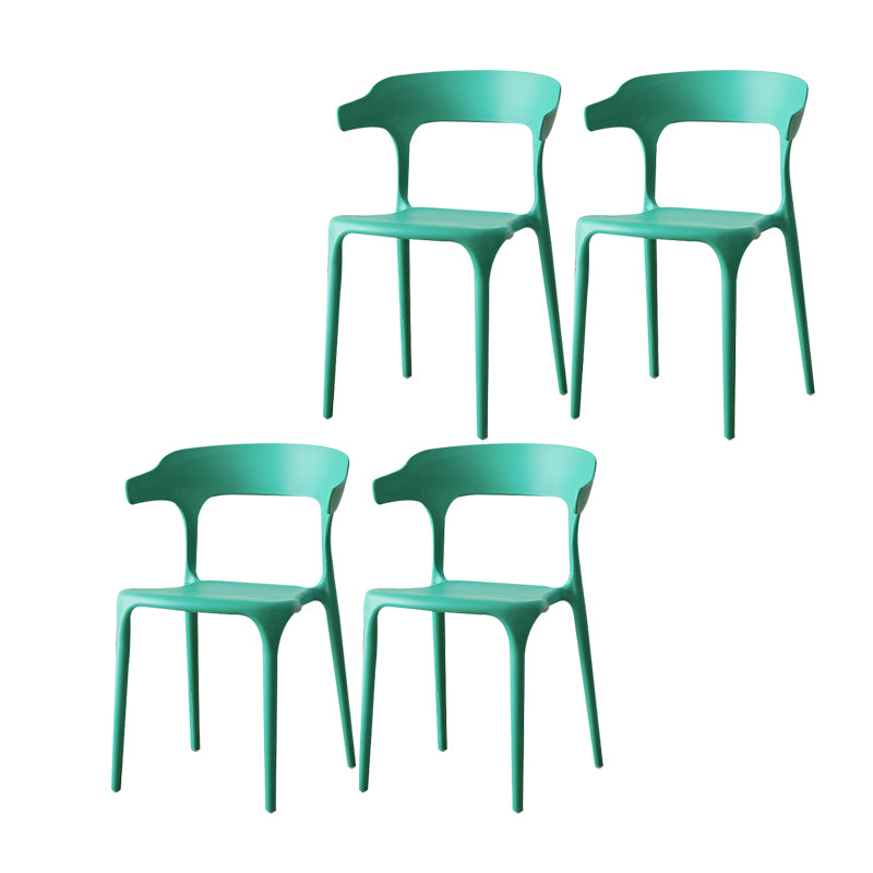 Sillas de comedor plásticas escandinavas sin brazos apilables que cenan la silla lateral