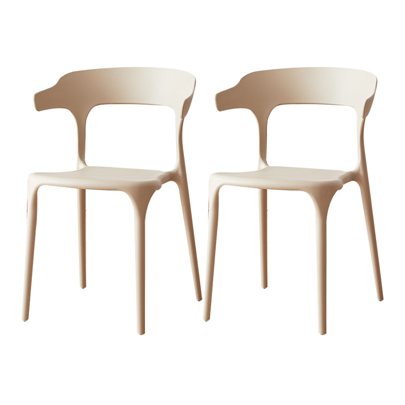 Sillas de comedor plásticas escandinavas sin brazos apilables que cenan la silla lateral