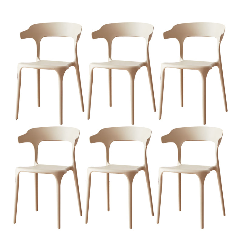 Sillas de comedor plásticas escandinavas sin brazos apilables que cenan la silla lateral