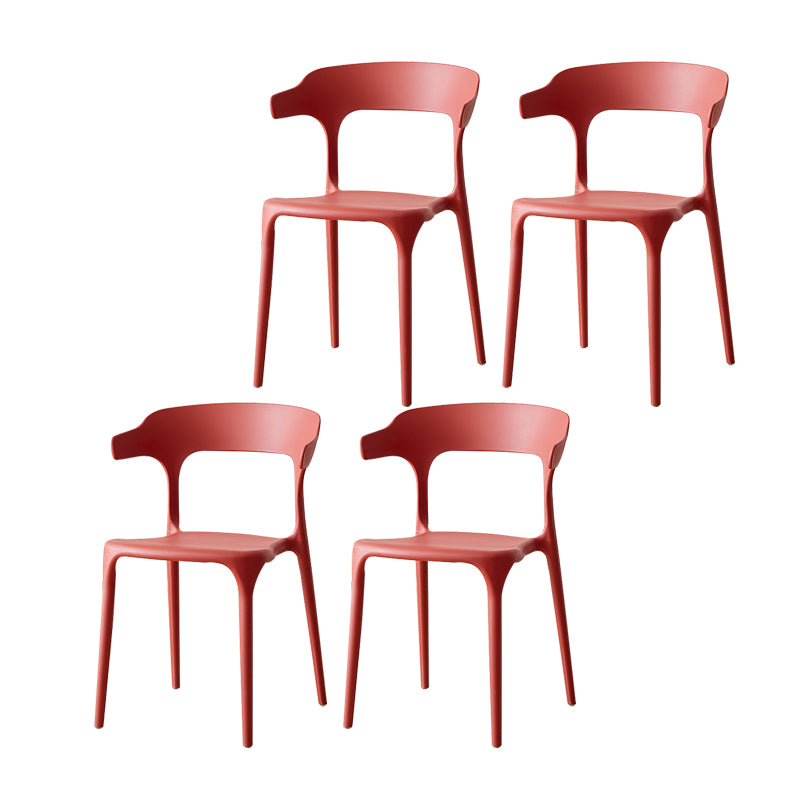 Sillas de comedor plásticas escandinavas sin brazos apilables que cenan la silla lateral