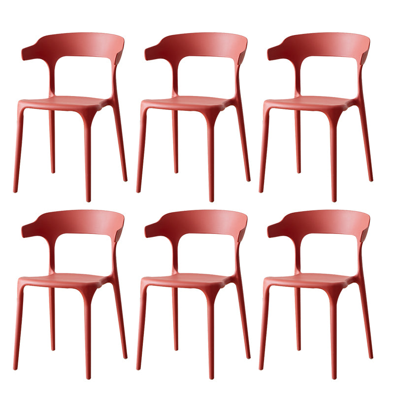 Sillas de comedor plásticas escandinavas sin brazos apilables que cenan la silla lateral